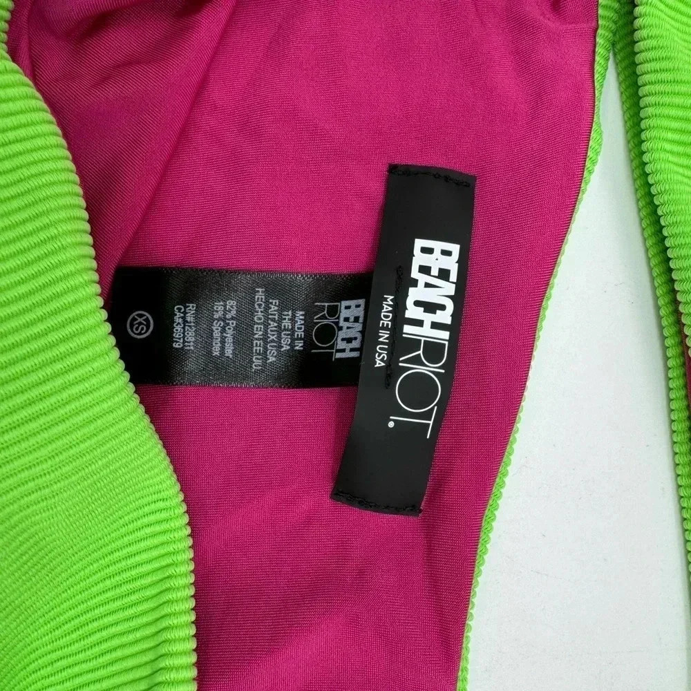 Beach Riot Joyce One Piece Neon Sunset Colorblock XS B383 - Picture 6 of 6